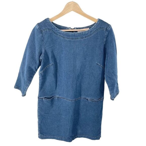 Ann Taylor Loft Women's Soft Denim Mini Shift Dress Size XS - Picture 5 of 11